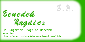 benedek magdics business card